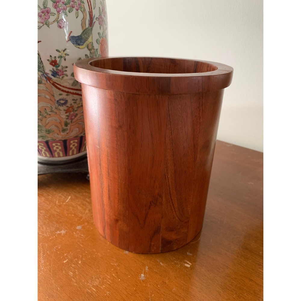 Hearth & Hand with Magnolia Wood Utensil Holder Wine Chiller Acacia Brown 7in